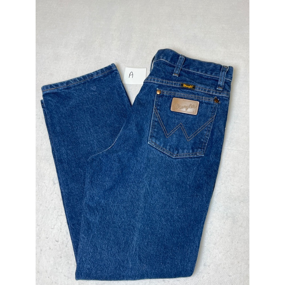 Wrangler Cowboy Post Malone Style Slim Fit Straight Leg Blue Jeans Mens 33x30